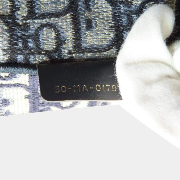 Pre Owned Dior Navy Blue Oblqiue Canvas Large Book Tote Tote Bag