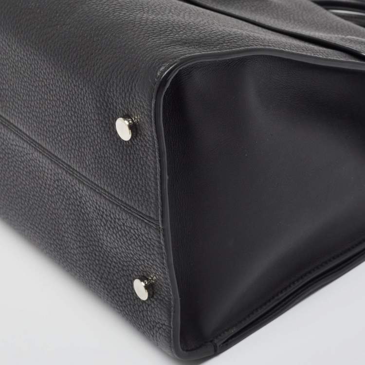 Pre Owned Dior Black Leather Large Diorever Top Handle Bag