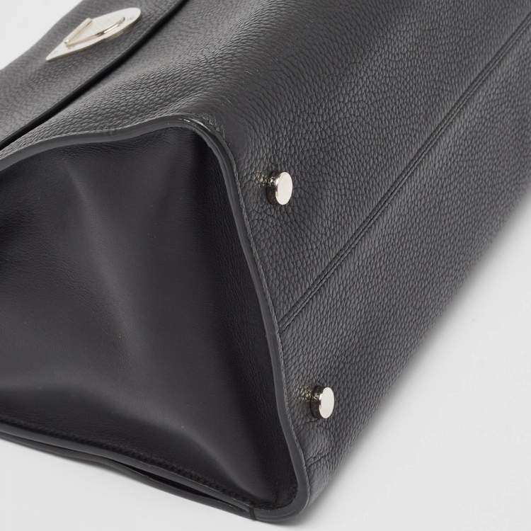 Pre Owned Dior Black Leather Large Diorever Top Handle Bag