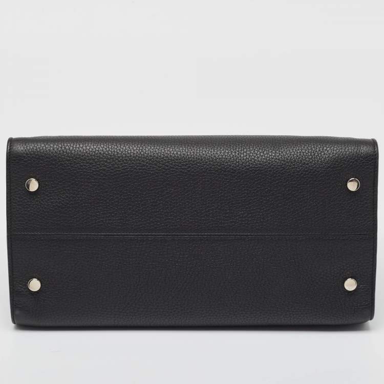 Pre Owned Dior Black Leather Large Diorever Top Handle Bag