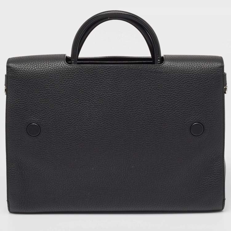 Pre Owned Dior Black Leather Large Diorever Top Handle Bag