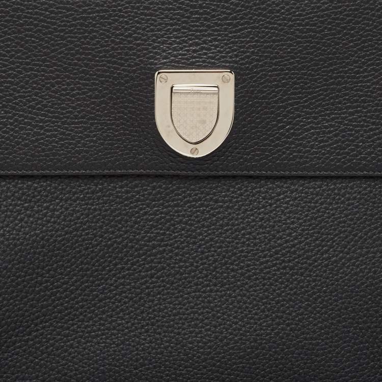 Pre Owned Dior Black Leather Large Diorever Top Handle Bag