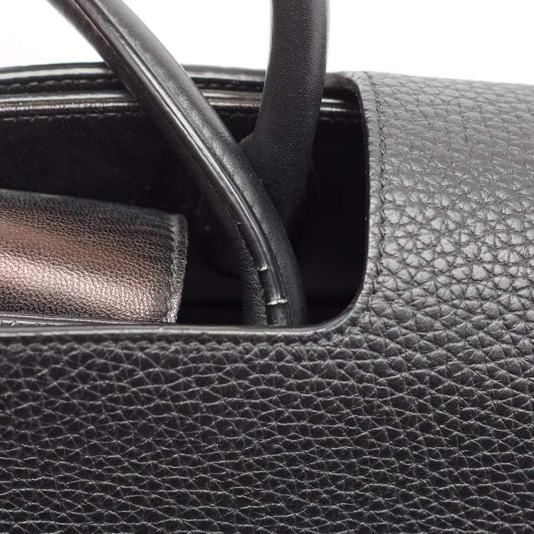 Pre Owned Dior Black Leather Large Diorever Top Handle Bag