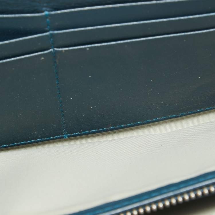 Pre Owned Dior Green Oblique Embossed Patent Leather Continental Flap Wallet