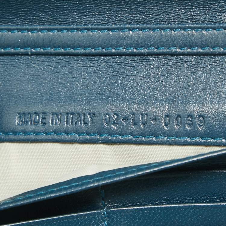 Pre Owned Dior Green Oblique Embossed Patent Leather Continental Flap Wallet
