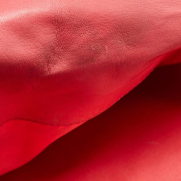 Pre Owned Dior Coral Pink Cannage Leather Granville Tote 