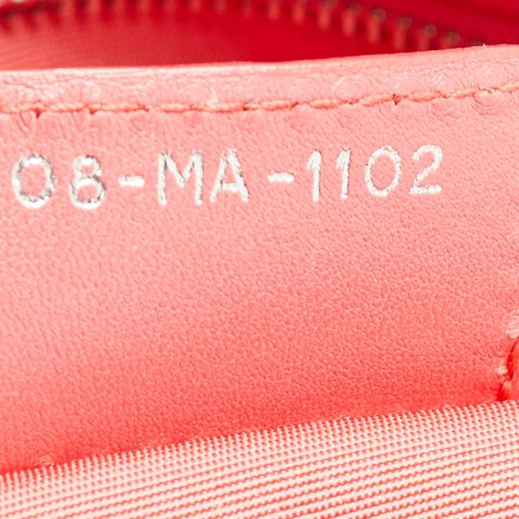 Pre Owned Dior Coral Pink Cannage Leather Granville Tote 