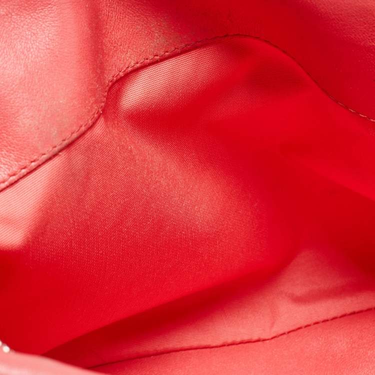 Pre Owned Dior Coral Pink Cannage Leather Granville Tote 