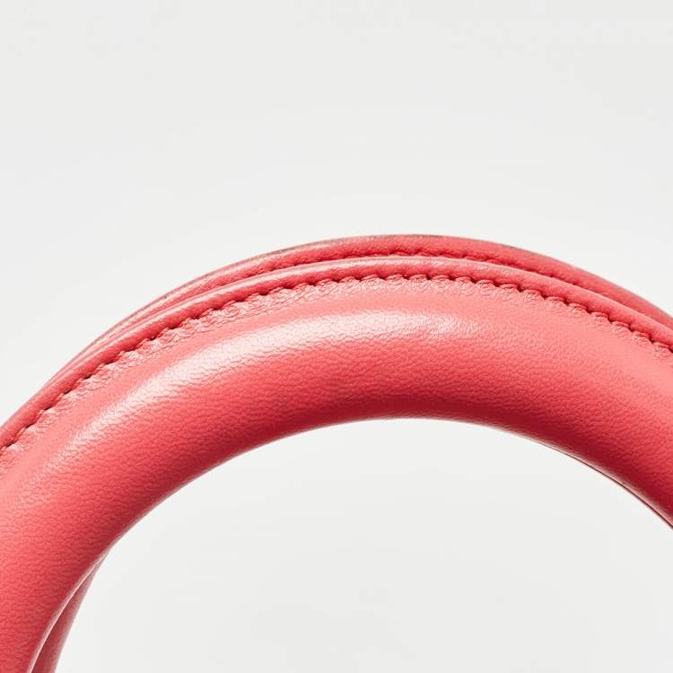 Pre Owned Dior Coral Pink Cannage Leather Granville Tote 