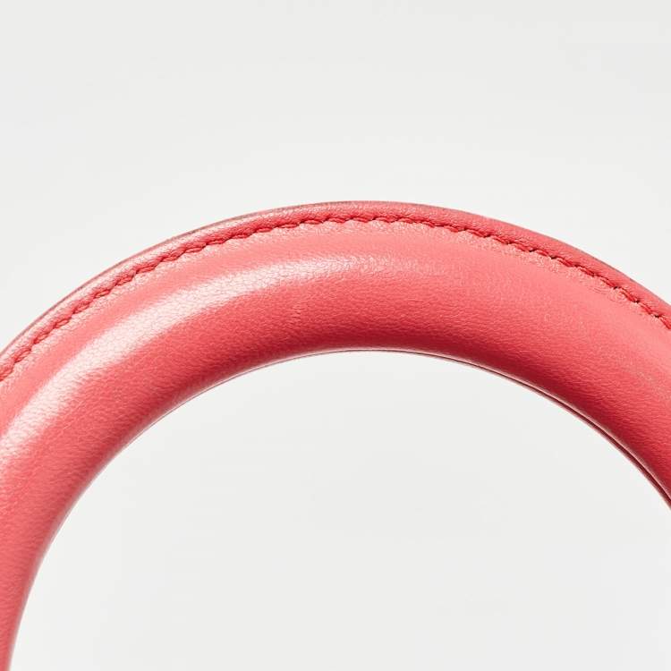 Pre Owned Dior Coral Pink Cannage Leather Granville Tote 