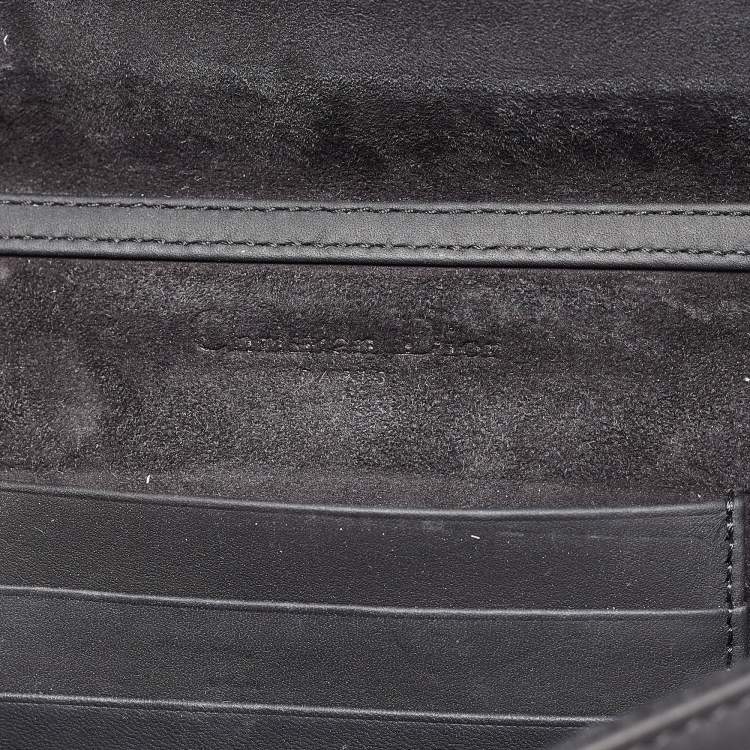 Pre Owned Dior Black Ultra Matte Leather Diorama Wallet on Chain