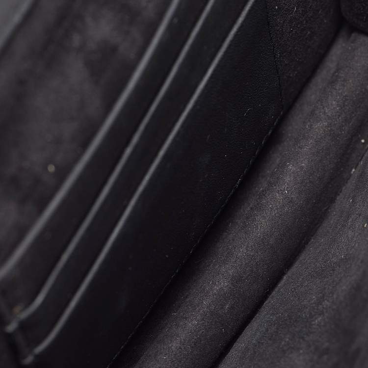 Pre Owned Dior Black Ultra Matte Leather Diorama Wallet on Chain