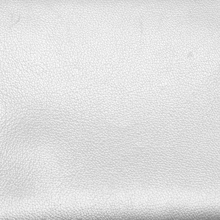 Pre Owned Dior Silver Leather Mini Diorever Tote
