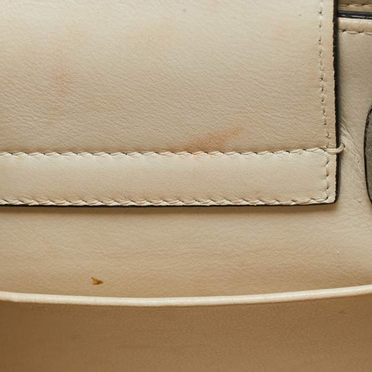 Pre Owned Dior Silver Leather Mini Diorever Tote