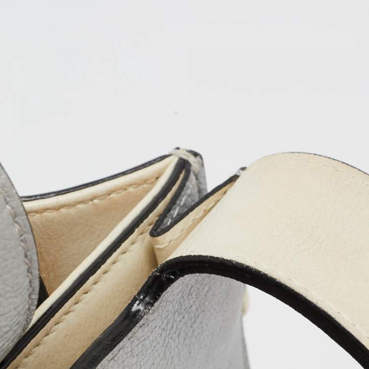 Pre Owned Dior Silver Leather Mini Diorever Tote