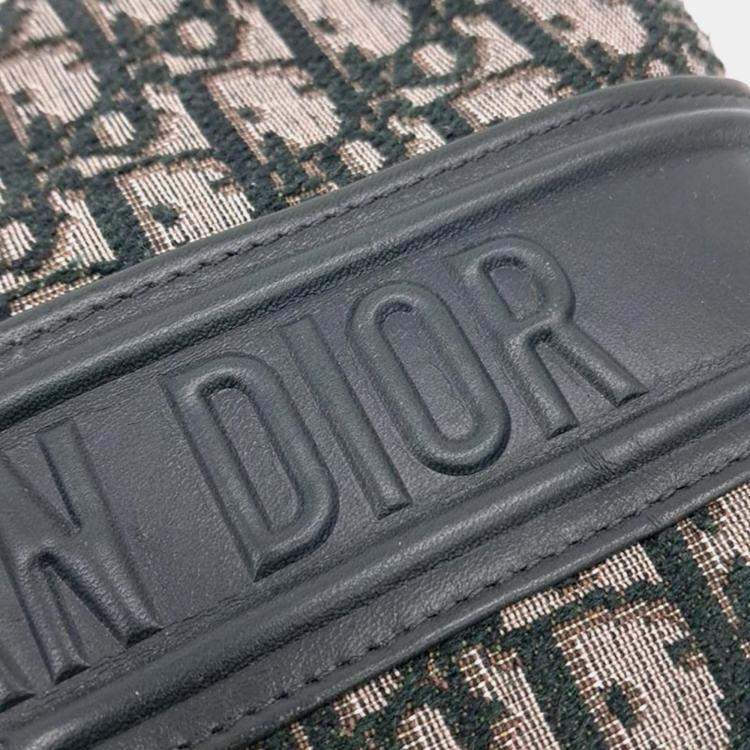 Pre Owned Dior Green Oblique Canvas Pouch Bag