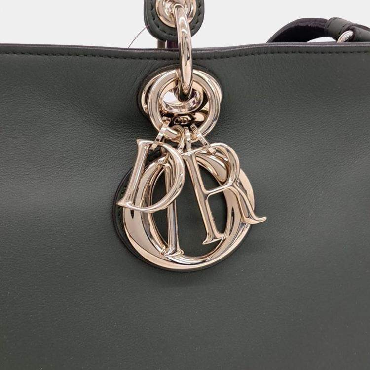Pre Owned Dior Leather Large Diorissimo Shopper Tote Bag