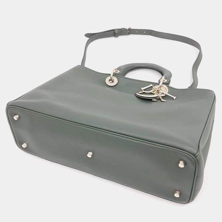 Pre Owned Dior Leather Large Diorissimo Shopper Tote Bag