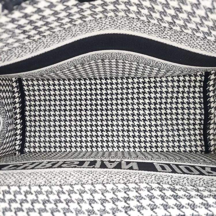 Pre Owned Christian Dior Black/White Canvas Book Tote Bag