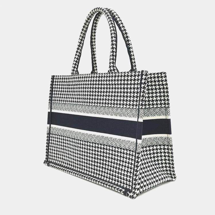 Pre Owned Christian Dior Black/White Canvas Book Tote Bag