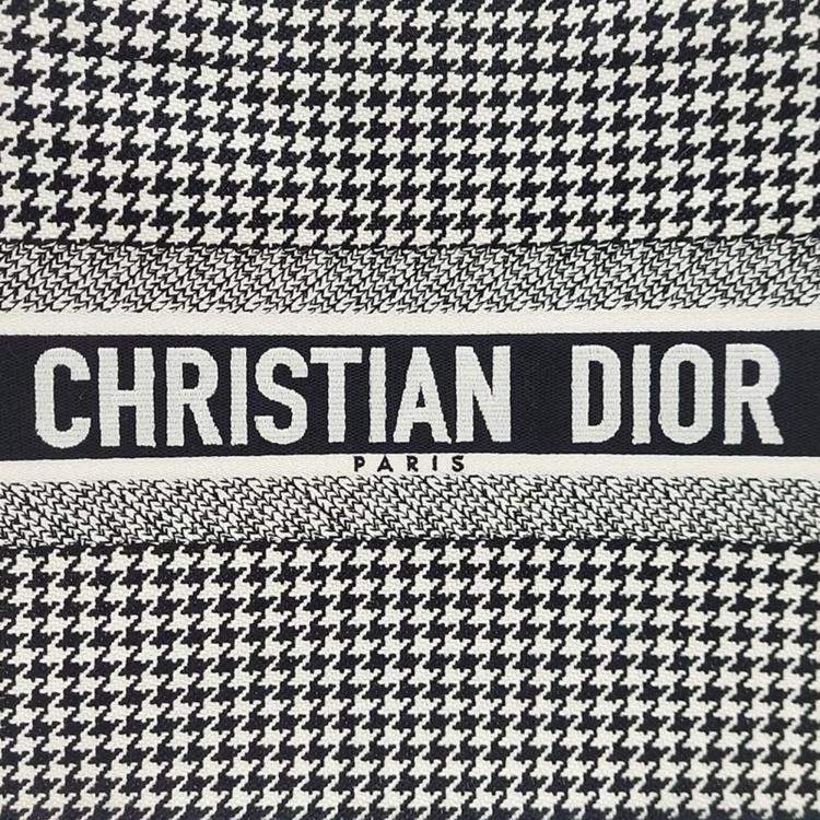 Pre Owned Christian Dior Black/White Canvas Book Tote Bag