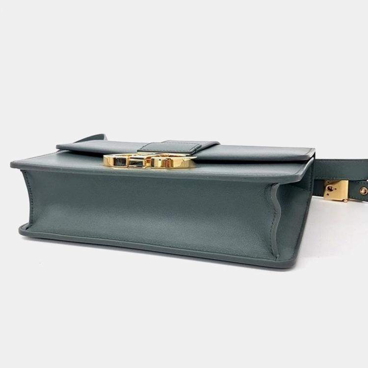 Pre Owned Dior Green Leather 30 Montaigne Shoulder Bag
