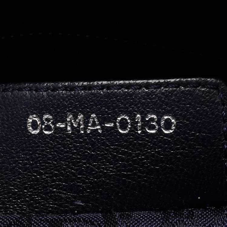 Pre Owned Dior Navy Blue Cannage Leather Large Lady Dior Tote
