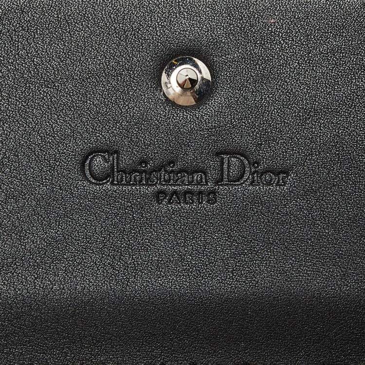 مملوكة مسبقًا Dior Black/Beige Leather and Python Addict Rendez-Vous Wallet on Chain