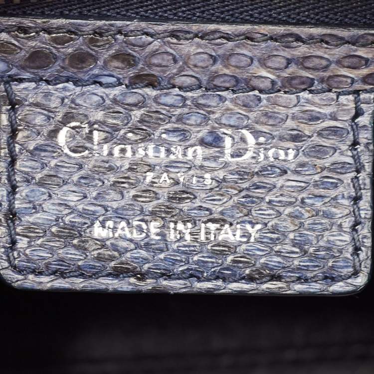 Pre Owned Dior Ombre Blue Python Medium Lady Dior Tote
