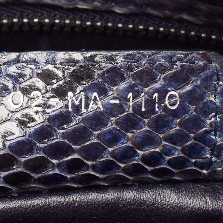 Pre Owned Dior Ombre Blue Python Medium Lady Dior Tote