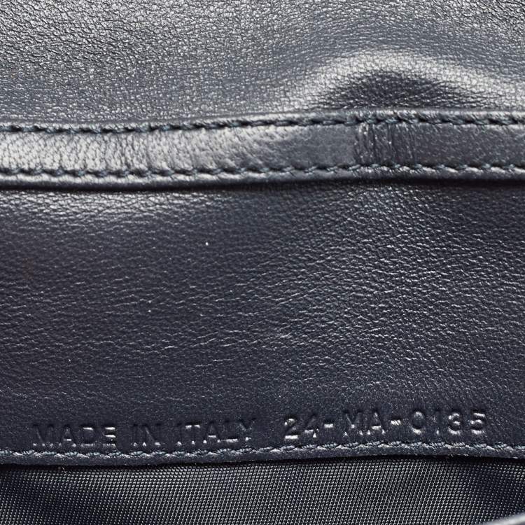 Pre Owned Dior Silver Microcannage Patent Leather Lady Dior Croisiere Wallet on Chain