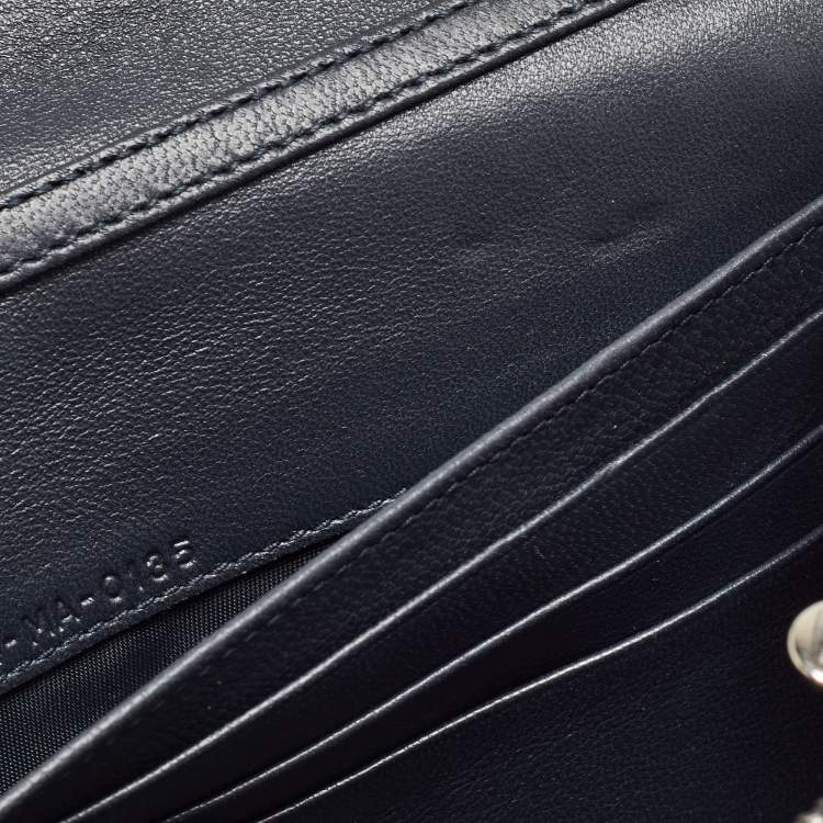 Pre Owned Dior Silver Microcannage Patent Leather Lady Dior Croisiere Wallet on Chain