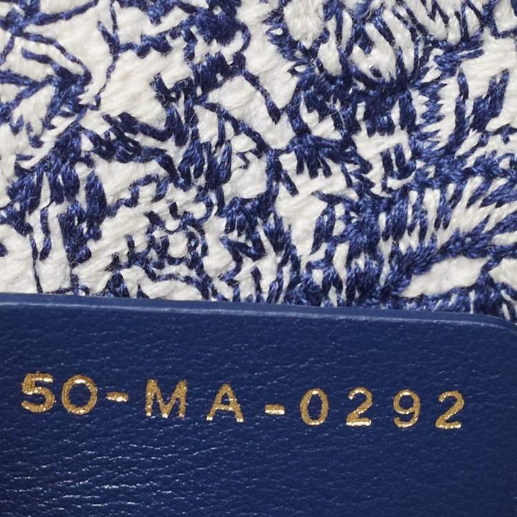 Pre Owned Dior Navy Blue/White Embroidery Canvas Diorcamp Bag