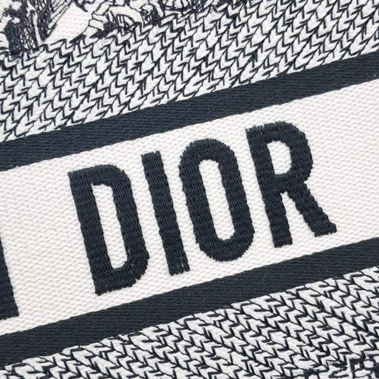 Pre Owned Christian Dior Black Canvas Book Tote 36 Bag