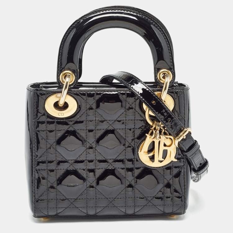 Lady dior mini black best sale