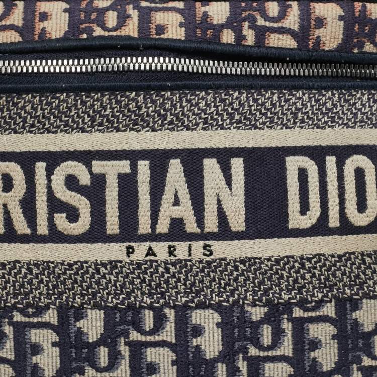 Pre Owned Dior Navy Blue Oblique Canvas Diortravel Vanity Case