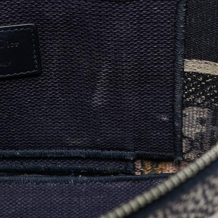 Pre Owned Dior Navy Blue Oblique Canvas Diortravel Vanity Case