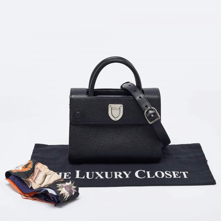 Pre Owned Dior Black Leather Mini Diorever Tote