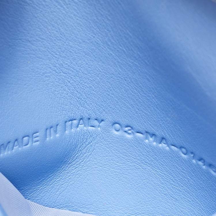 Pre Owned Dior Black/Blue Mesh and Leather Stardust Flat Pouch