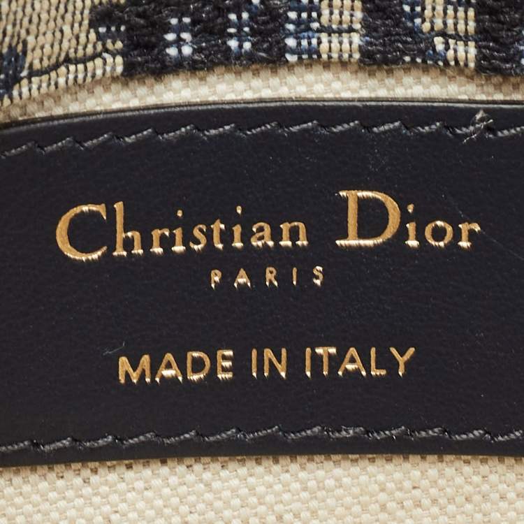 Pre Owned Dior Blue Oblique Canvas and Leather Saddle Belt Bag
