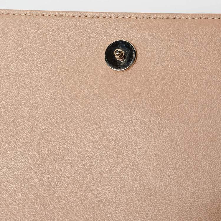 Pre Owned Dior Beige Leather Diorama Wallet on Chain