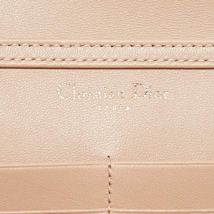 Pre Owned Dior Beige Leather Diorama Wallet on Chain