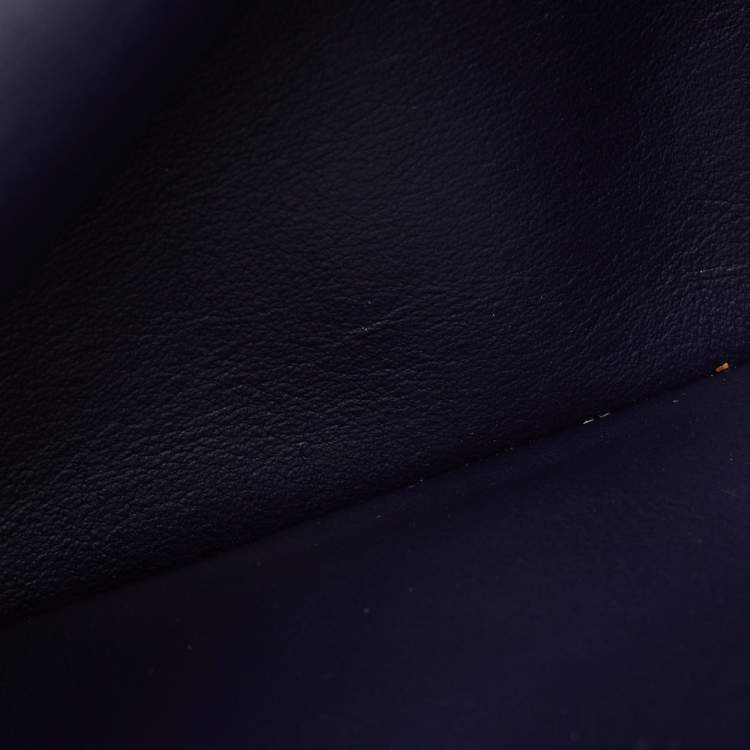 Pre Owned Dior Navy Blue/Silver Leather Small Be Dior Flap Top Handle Bag