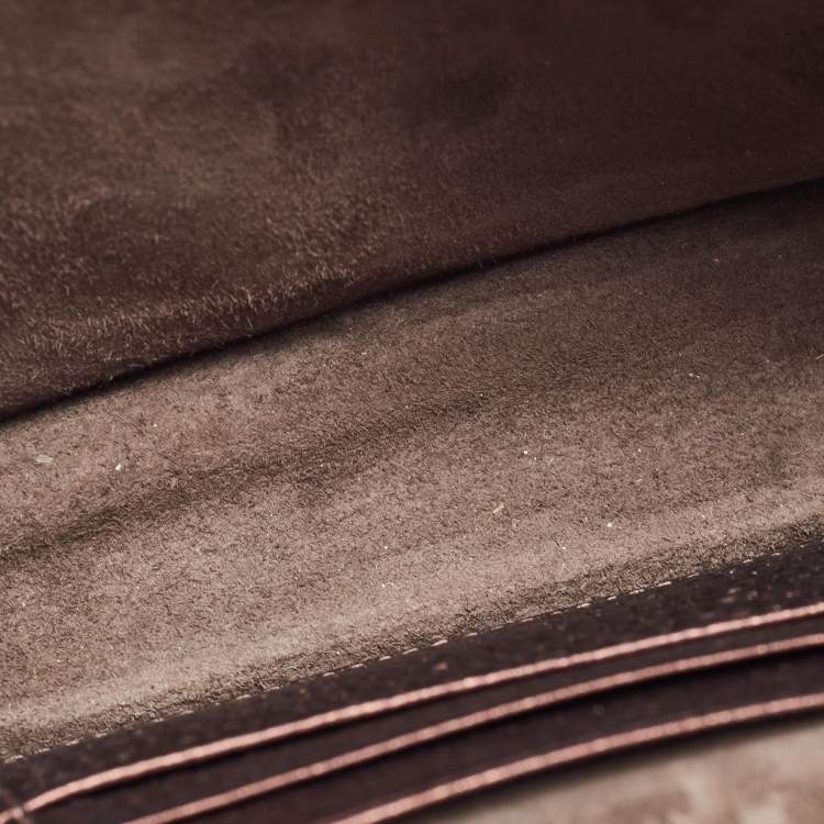 Pre Owned Dior Bronze Leather Diorama Top Handle Bag