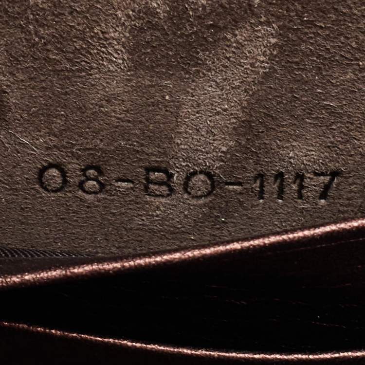 Pre Owned Dior Bronze Leather Diorama Top Handle Bag