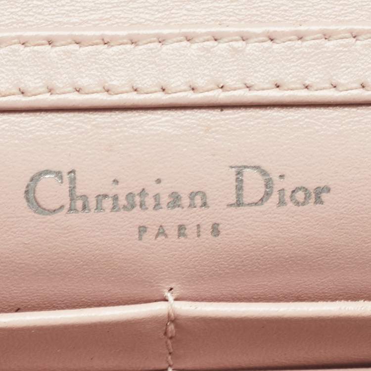 Pre Owned Dior Light Pink Leather Diorama Wallet on Chain