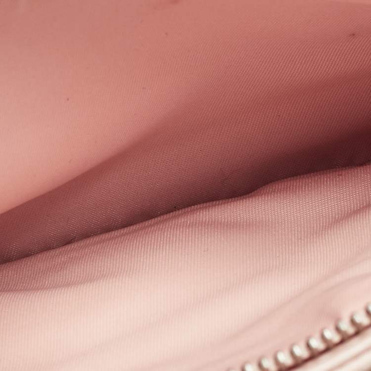 Pre Owned Dior Light Pink Leather Diorama Wallet on Chain