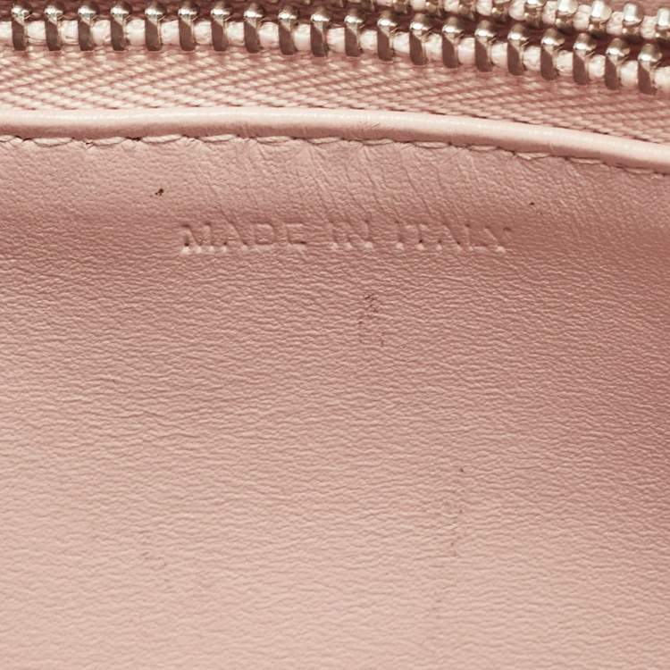 Pre Owned Dior Light Pink Leather Diorama Wallet on Chain