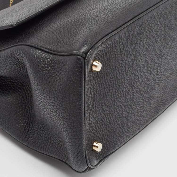 Pre Owned Dior Black Leather Medium Be Dior Flap Bag