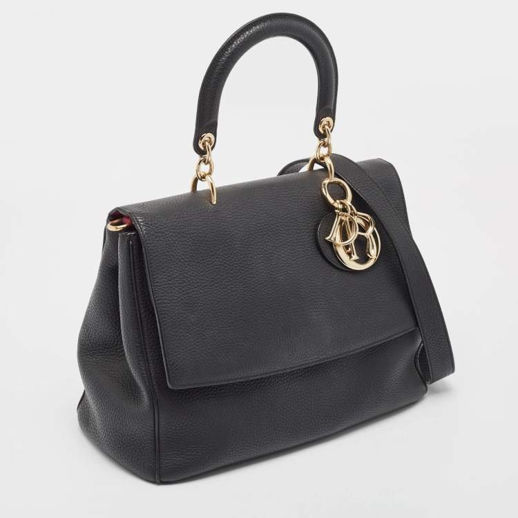 Pre Owned Dior Black Leather Medium Be Dior Flap Bag